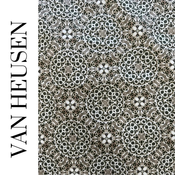 🛍️3/$40 Van Heusen Studio Lined Cotton Skirt Back Zipper Cream Tan Size 8 - Picture 3 of 5